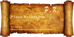 Plevo Krisztina névjegykártya